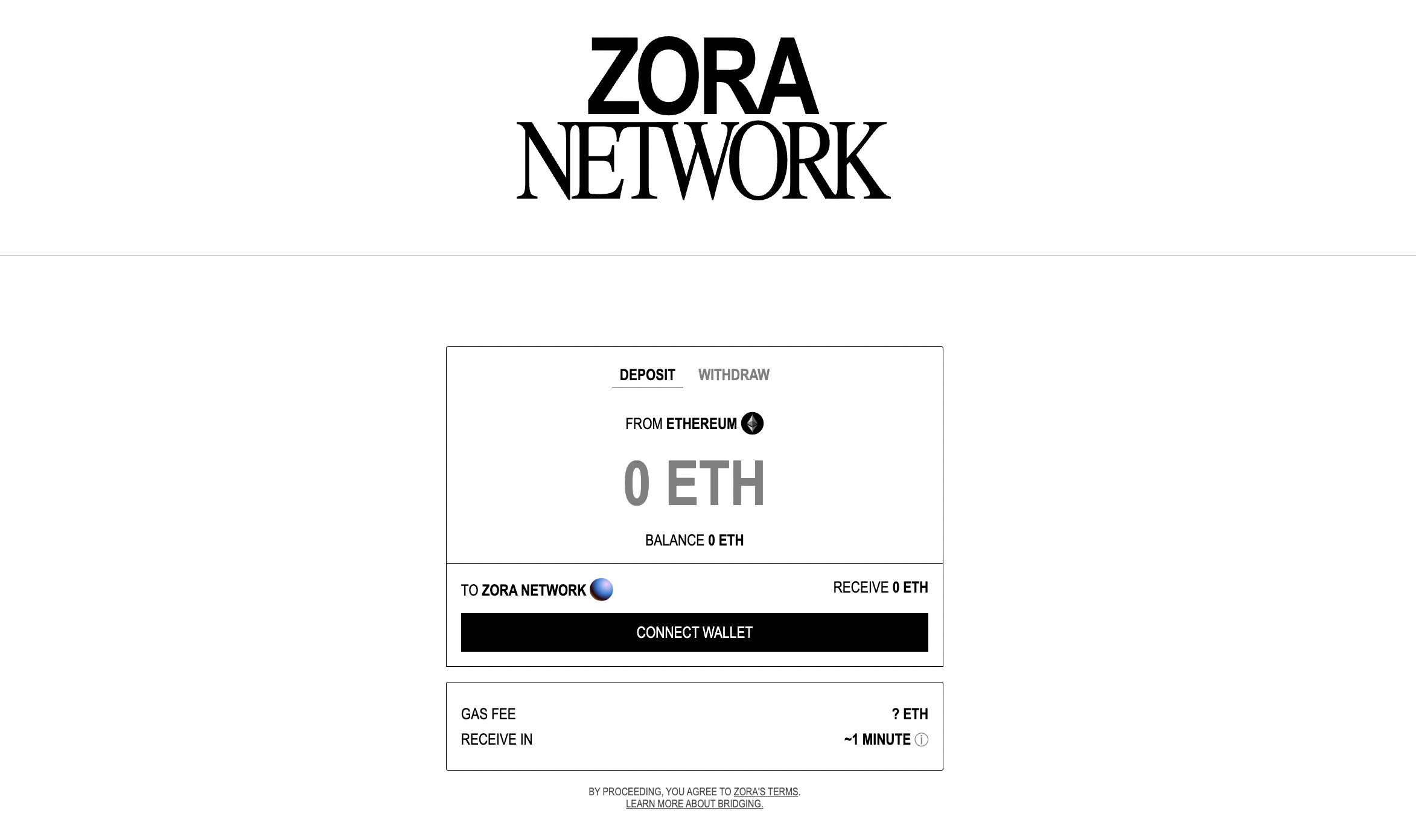 official zora network bridge