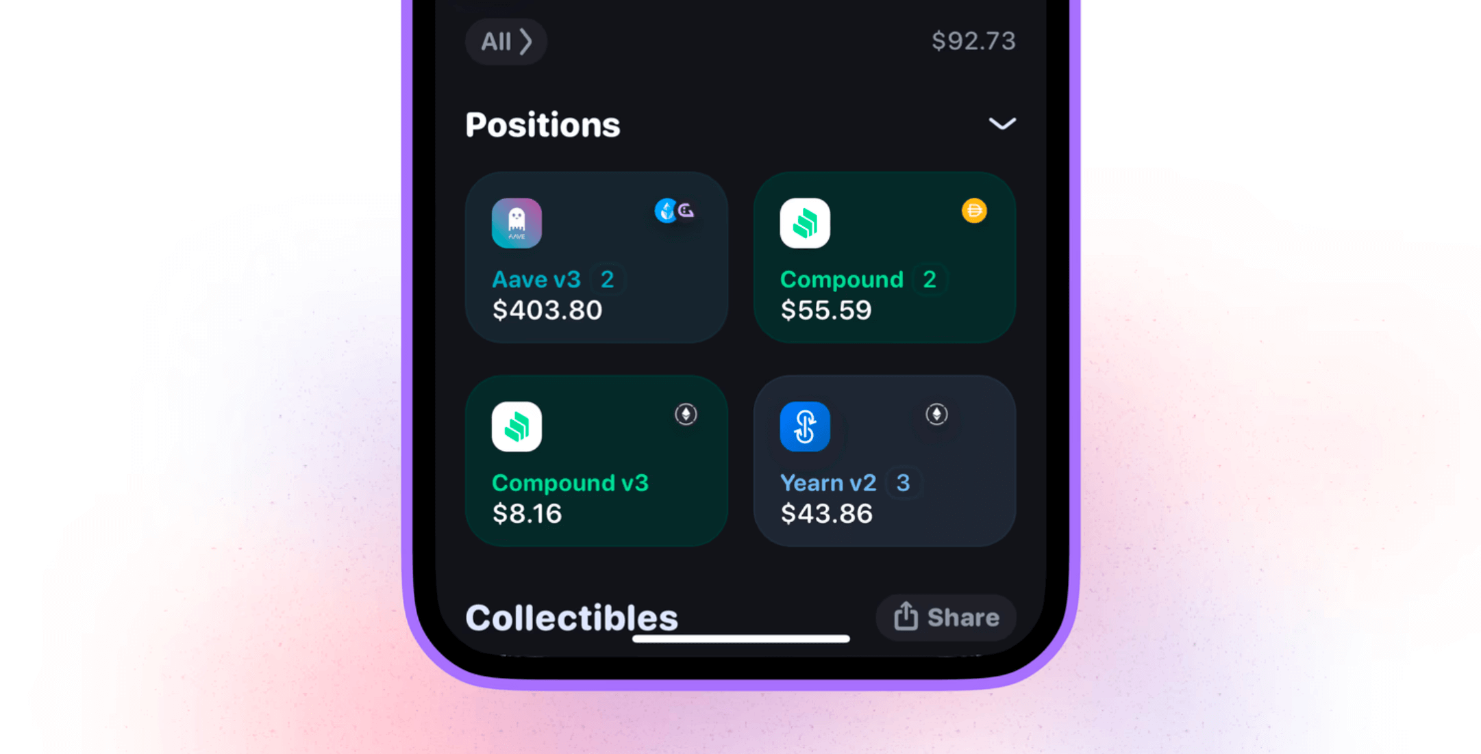 rainbow wallet defi widget