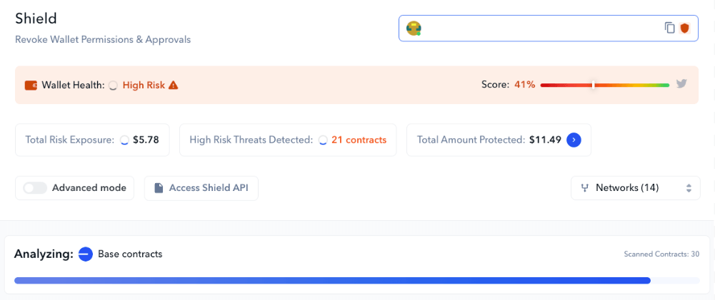 defi shield wallet risk analysis